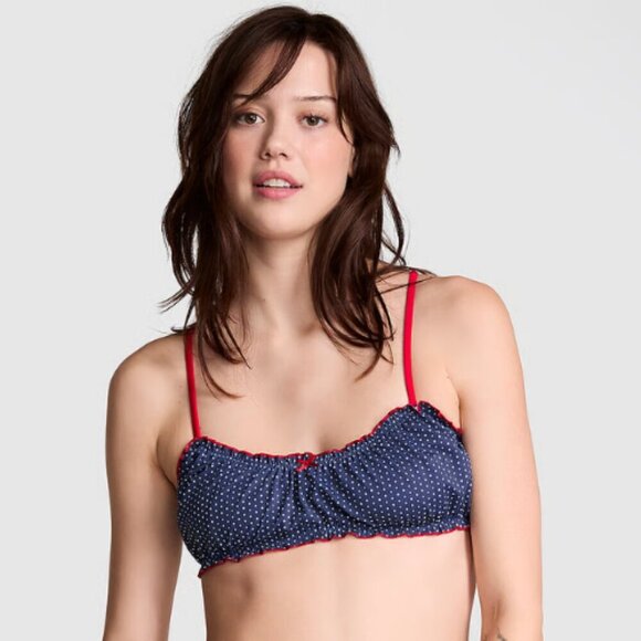 New! Frankie's Bikinis Wonderland Navy Polka Dot Bikini Top 1540 - Picture 7 of 7